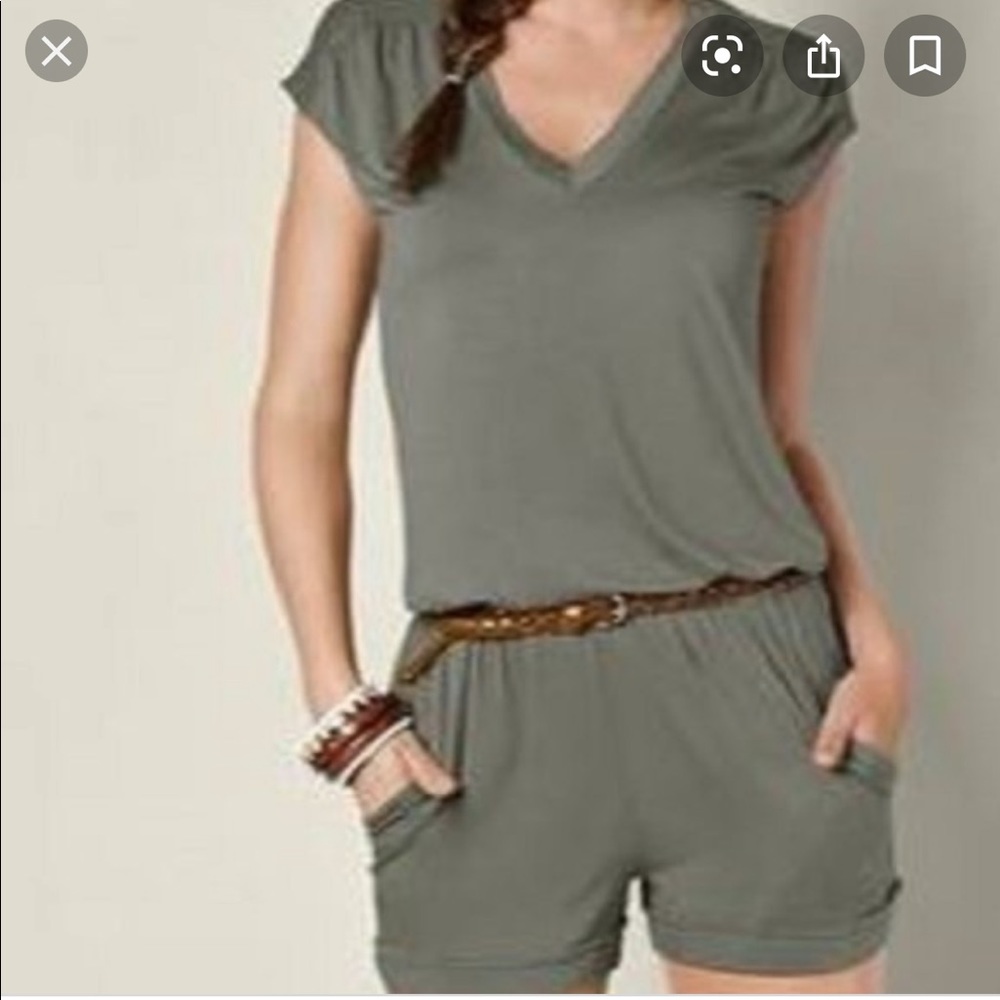 Olive green romper.
